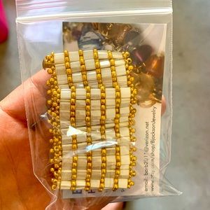 Christmas gift new jewelry NWT handmade wife mother of pearl and gold bracelet